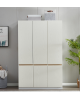 74" H 3 Doors White Wooden Wardrobe Closet Armoire