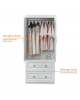 74''H Wardrobe Closet with 2 Doors White Armoire Wardrobe Closet