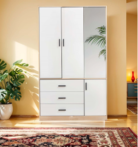 Mirror Armoire Wardrobe Closet 3 Doors