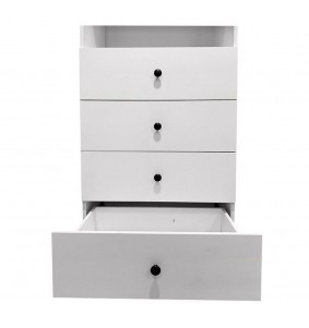 White Wooden Closet System with 4 drawers,4 shelves and 3 rods