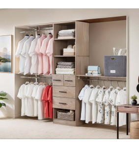 Closet Organizer System with 3 Shelf Towers,Closet System with 4 Drawers Armoire Wardrobe Closet